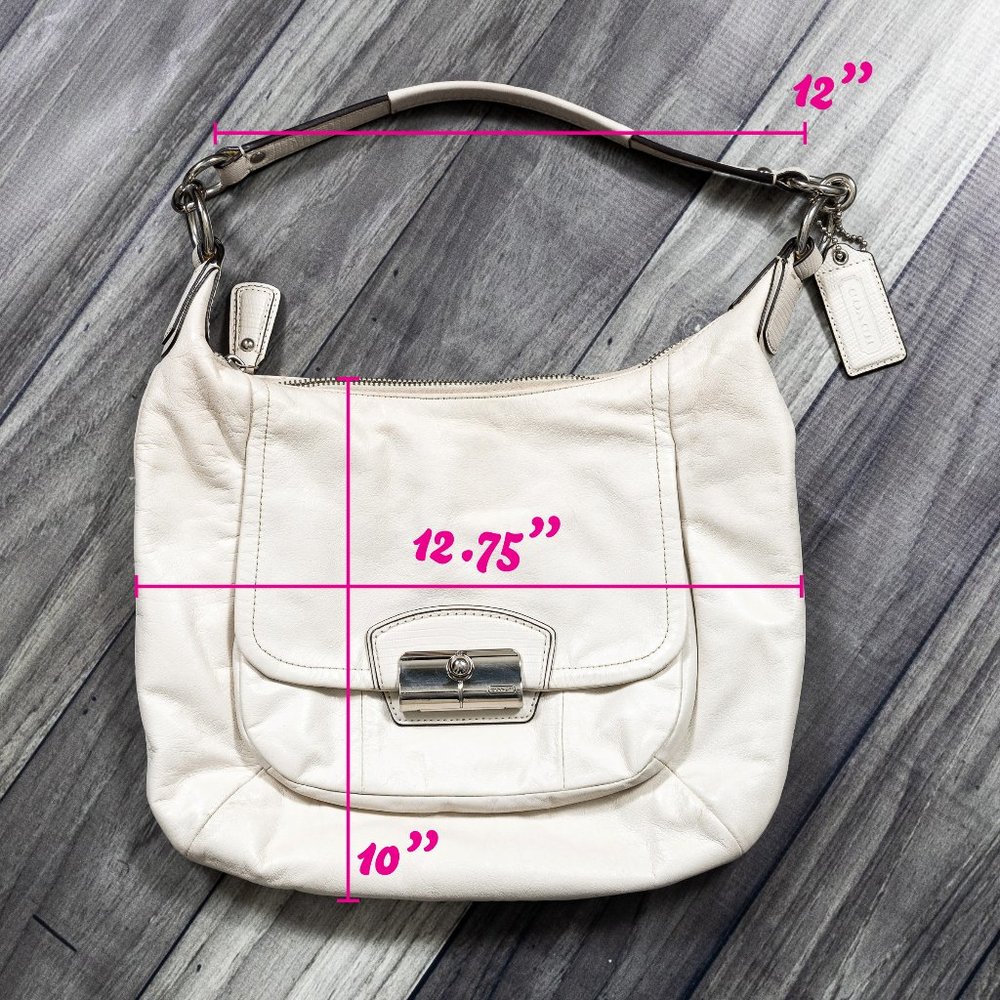 Coach Shoulder Bag Purse - Leather Cream/Beige - Picture 2 of 16